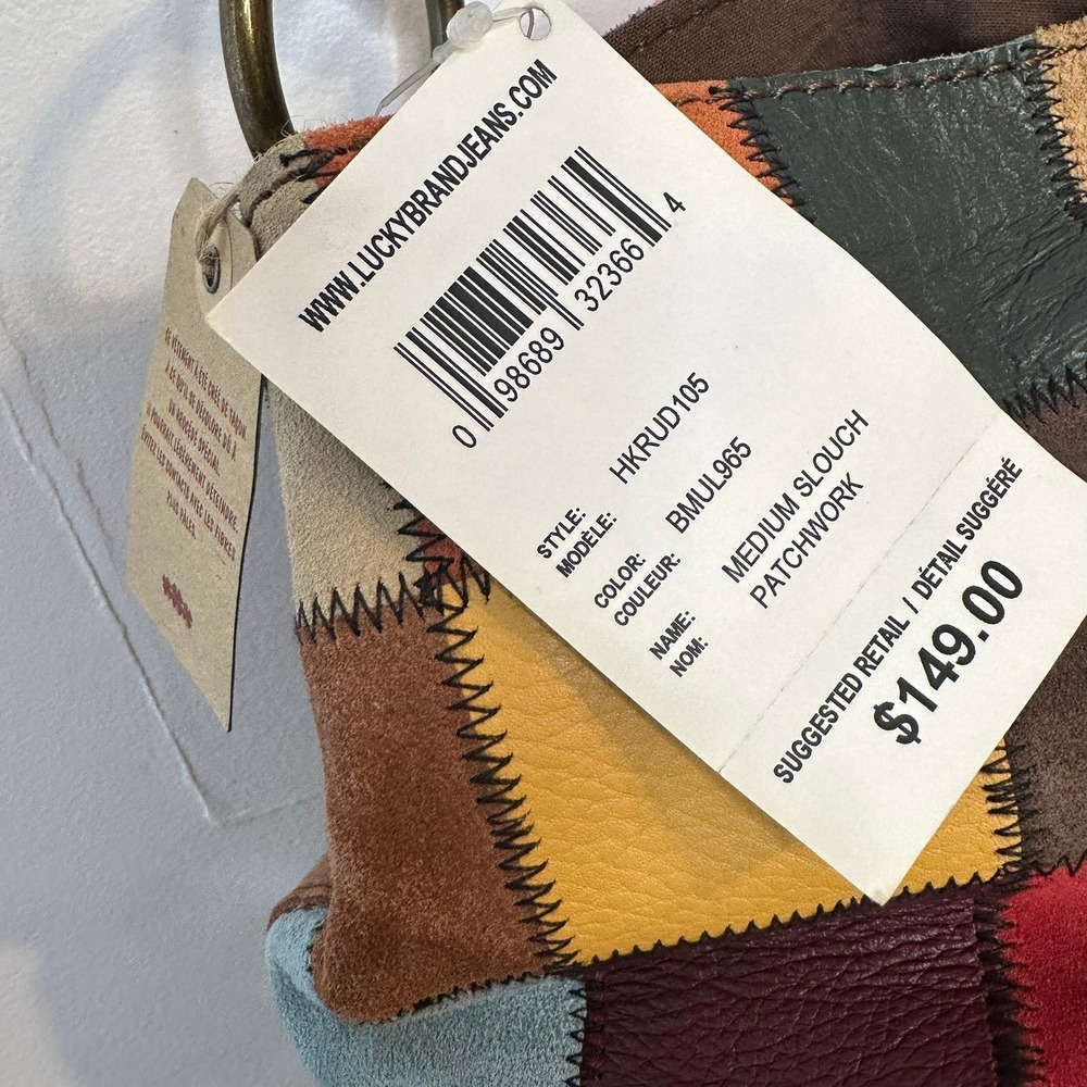 Lucky Brand Medium Slouch Patchwork Leather Suede… - image 5